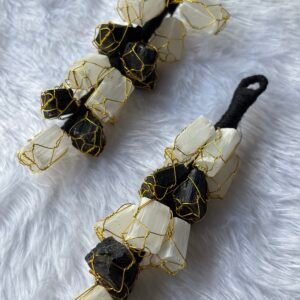 Black Tourmaline & Selenite Hangers – Dual Protection & Cleansing Energy
