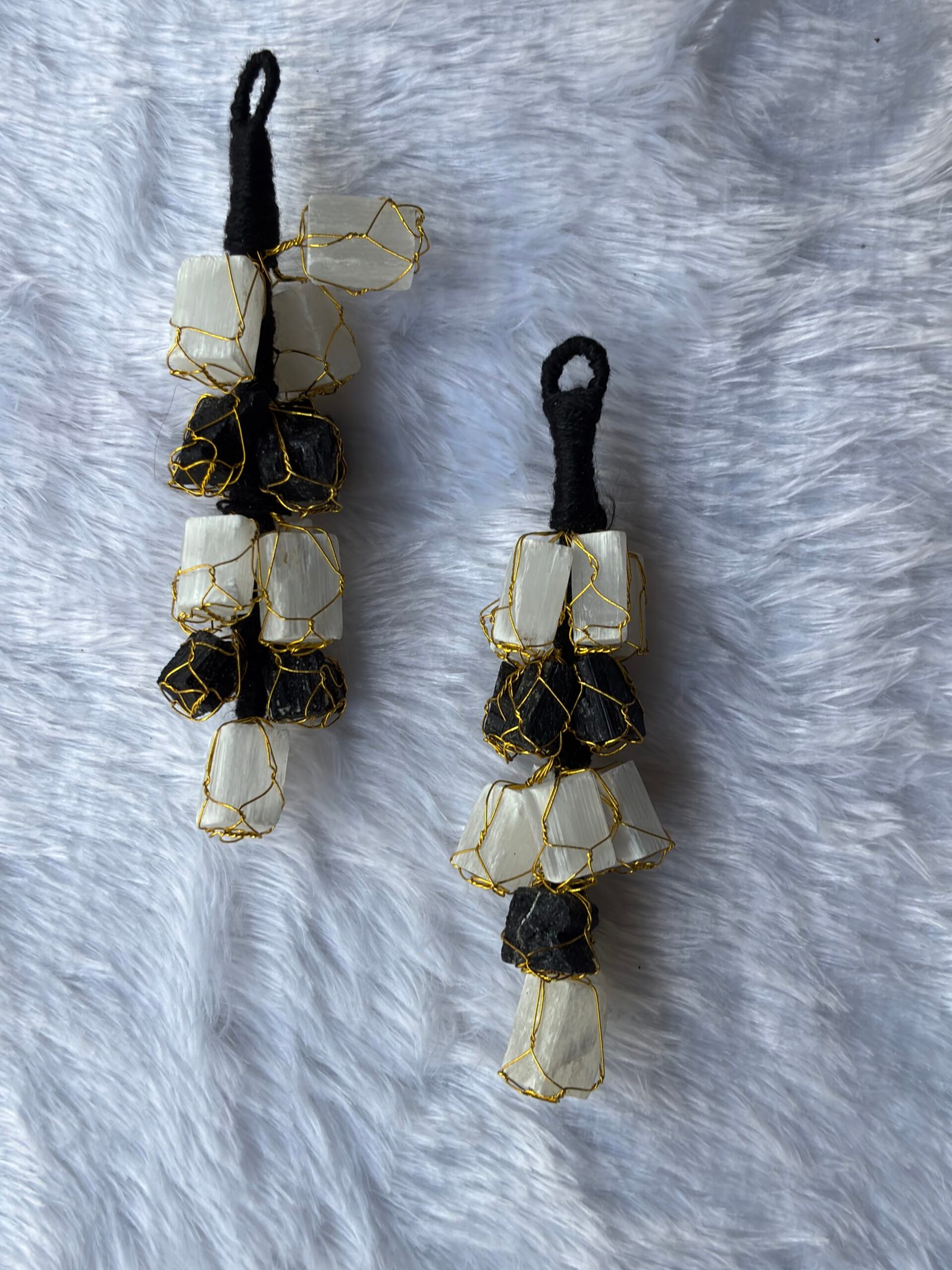Black Tourmaline & Selenite Hangers – Dual Protection & Cleansing Energy - Image 3
