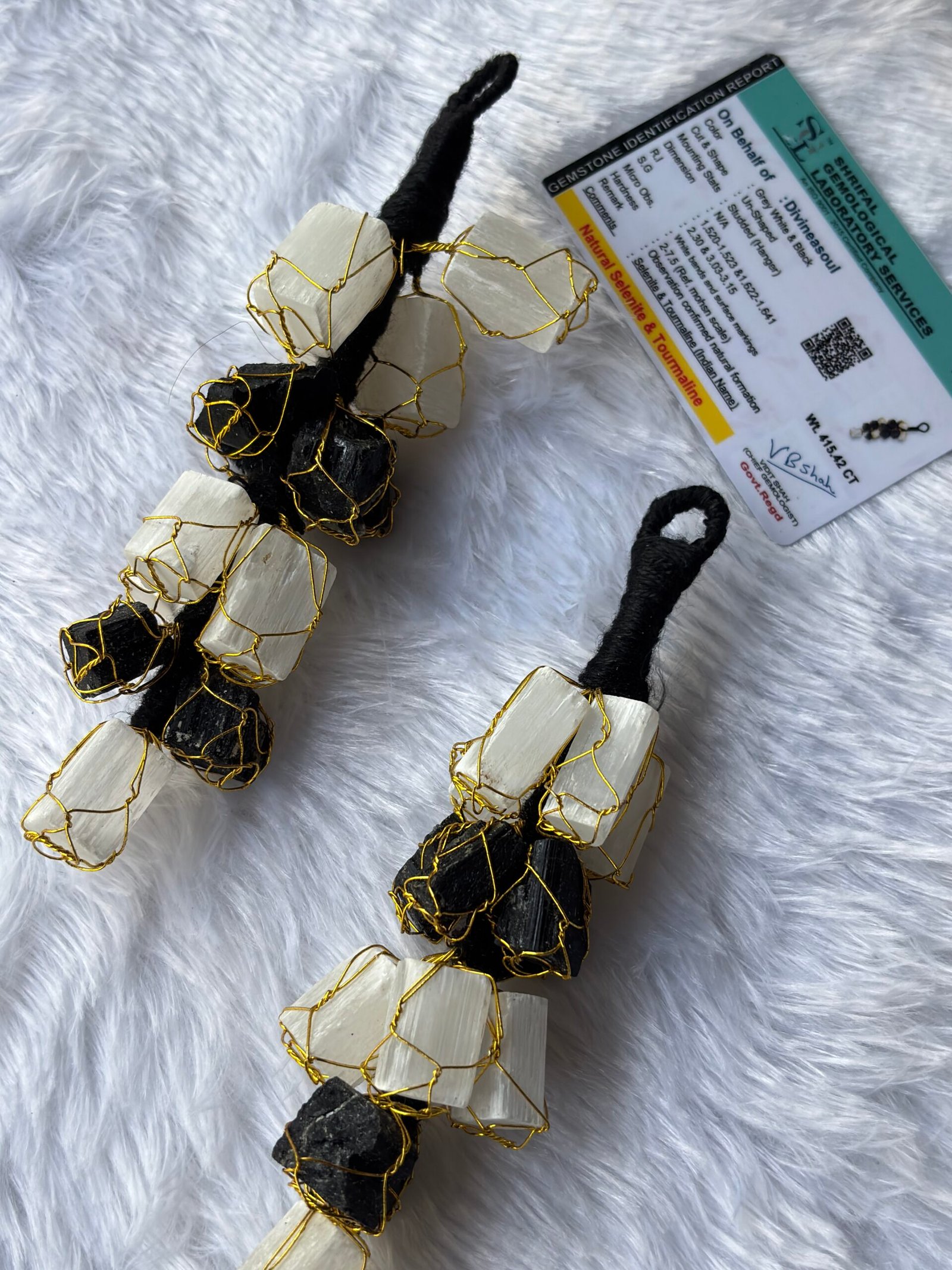 Black Tourmaline & Selenite Hangers – Dual Protection & Cleansing Energy - Image 2